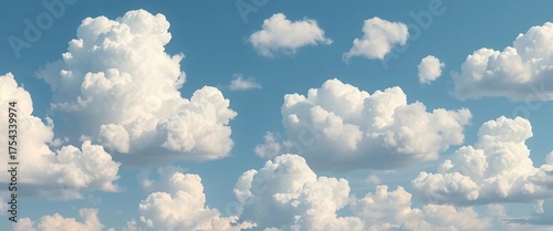 Abstract fluffy cloud formations in various shapes and sizes, perfect for design, weather vector, vector