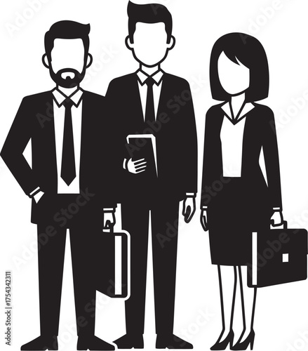 Professional business team with briefcases - corporate collaboration and expertise