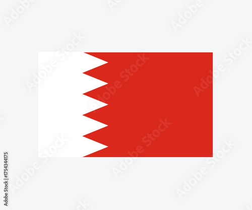 Bahrain flag. Official flag of Bahrain vector design and illustration.


