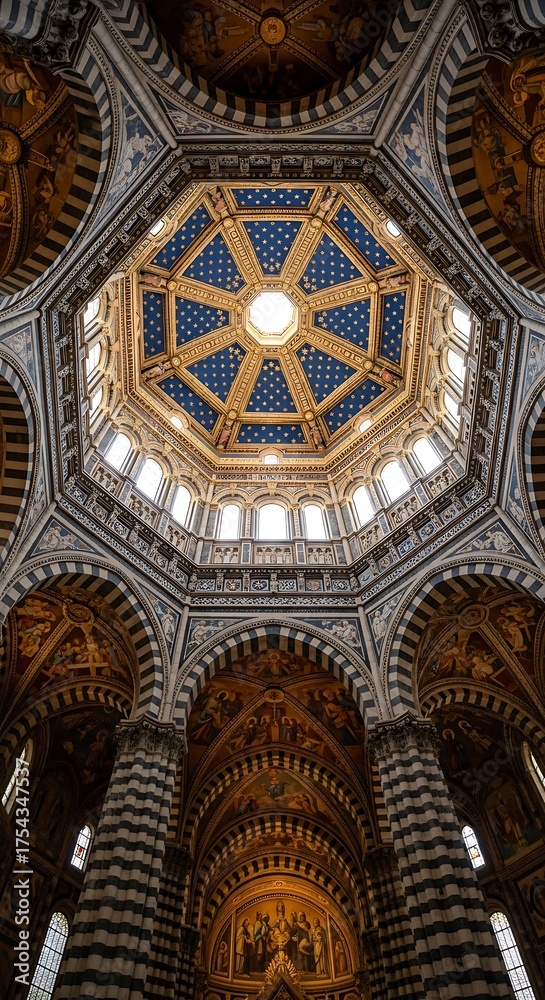 Obraz premium Interior of a Stunning Dome Cathedral.