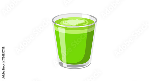 Refreshing Green Smoothie in a Glass Cup.