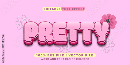 3d colorful pretty bold text effect