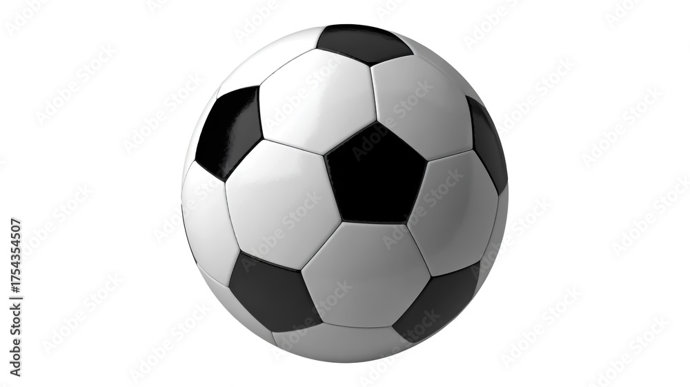 Fototapeta premium High-quality product photograph, traditional soccer ball, isolated on white