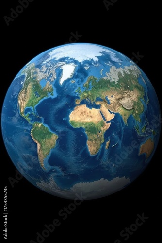 earth globe on black background