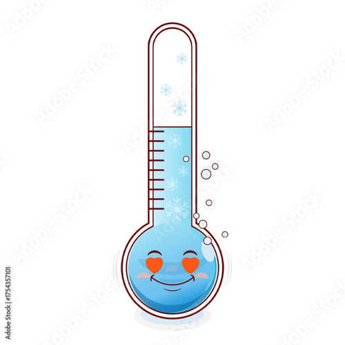 thermometer cold love face cartoon cute