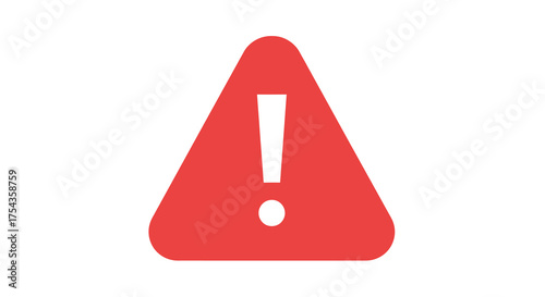 Red Warning Sign with Exclamation Point Symbol.
