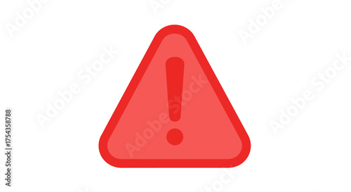 Red Warning Sign with Exclamation Point Symbol.