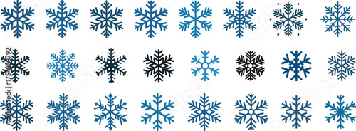 blue snowflake icon dark silhouette christmas and new year elements vector file