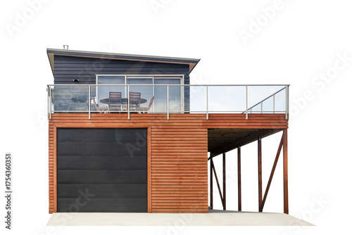 Cutout of an isolated single double-story house with the transparent png	
