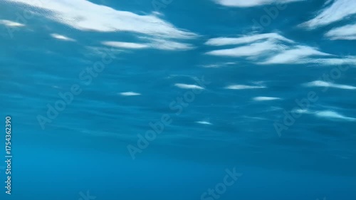 Underwater Scene Realistic Deep Blue Water Surface Reflection Animation