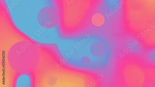 Vibrant Abstract Fluid Background With Soft Bubbles In Pink Orange Blue