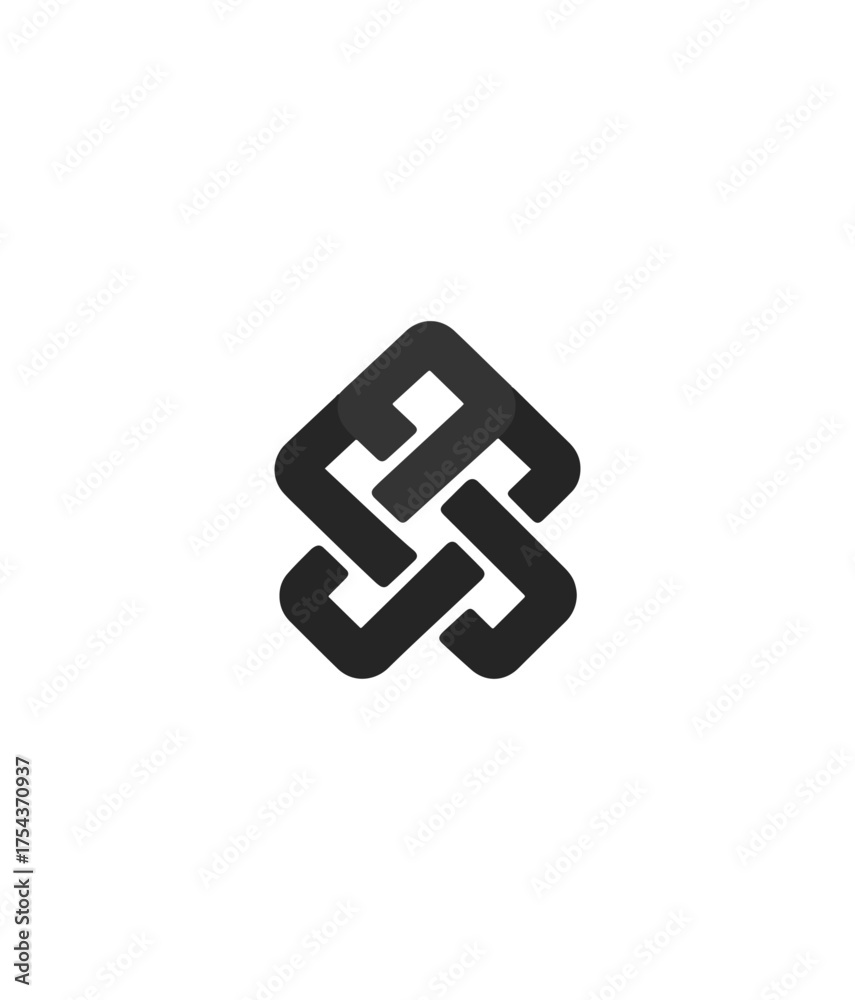 Obraz premium Abstract interlocking design elements on black background graphical vector illustration