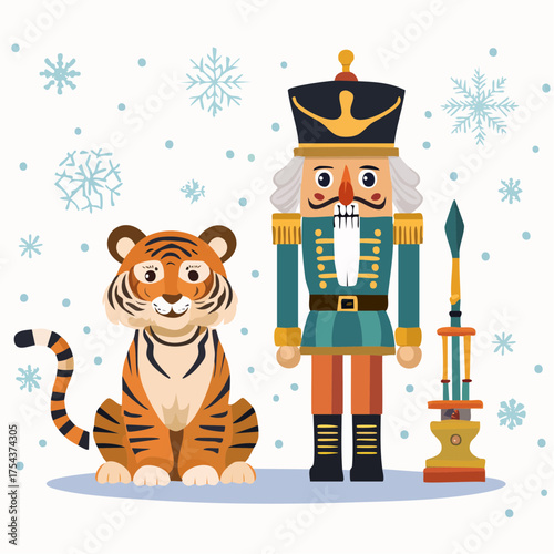 Nussknacker mit einem Tiger