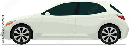 Modern sports hatchback flat side view