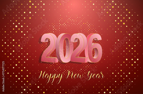 2026 Happy New Year  red design