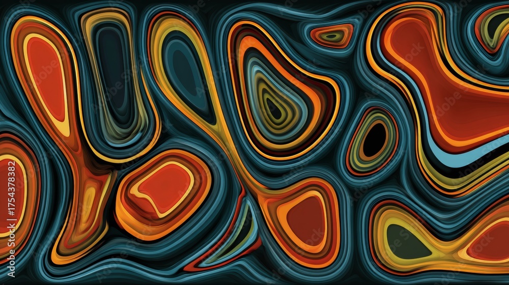 Fototapeta premium Vibrant abstract swirls with bold colors and dynamic fluid patterns.