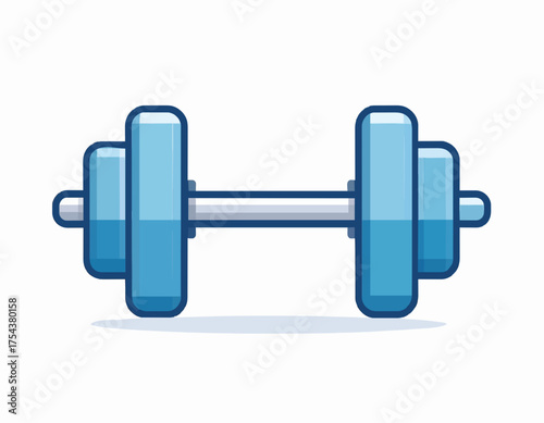 Vibrant blue dumbbell illustration symbolizing fitness, strength, and an active lifestyle. Ideal for workout themes, gym equipment, health, and sports-related graphic designs