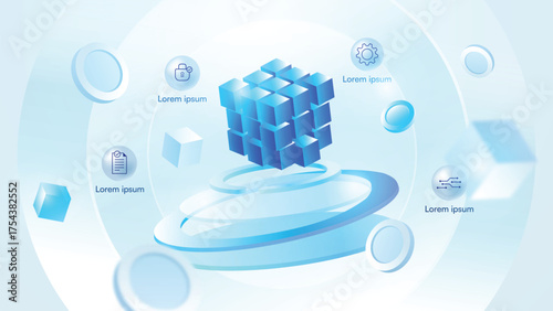 Blockchain Technology Futuristic System Network