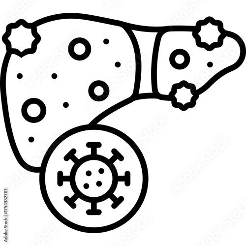 Hepatitis Line Icon