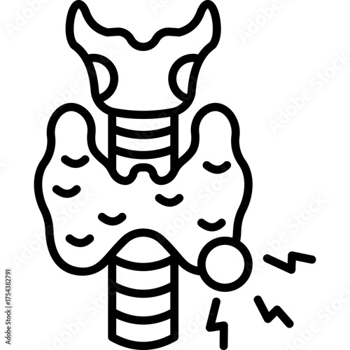 Thyroid Disorder Line Icon