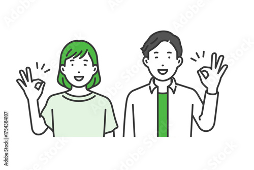 OKサイン,クリエイター私服男女