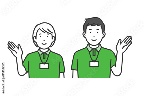 案内,スタッフ男女