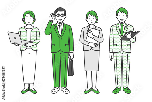 ポーズ集,ビジネス男女