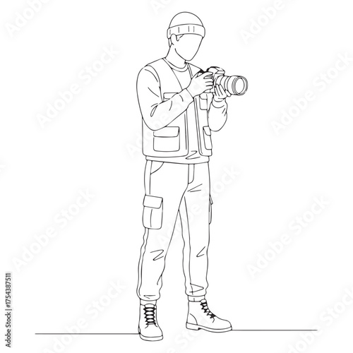Elegant Director Filmmaker Line Art – Filmmaker Vector Artwork Featuring Refined Composition – Filmmaker Drawing – Vector of Filmmaker – Filmmaker Sketch