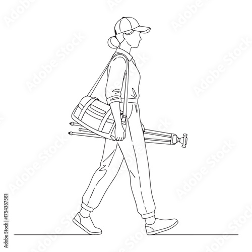 Distinguished Filmmaker Line Art – Filmmaker Vector Illustration with Smooth Creative Flow – Filmmaker Drawing – Line Art Drawing of Filmmaker – Filmmaker Icon
