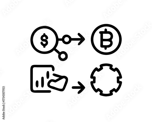 Dollar to bitcoin conversion illustration
