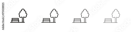 park icon set in line style. symbol in outline style
