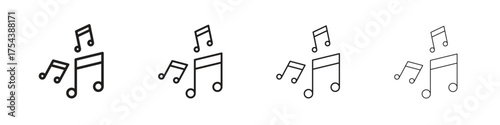 Music icon set in line style. symbol in outline style