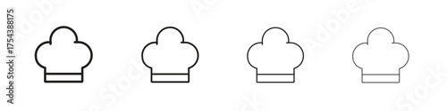 Chef icon set in line style. symbol in outline style