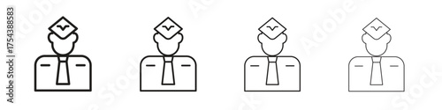 User pilot icon set in line style. symbol in outline style