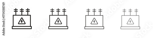 Transformer icon set in line style. symbol in outline style