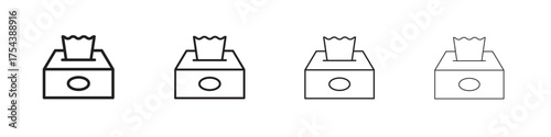Tissue box icon set in line style. symbol in outline style