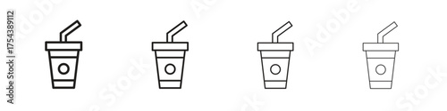 Swoosh Cup icon set in line style. symbol in outline style