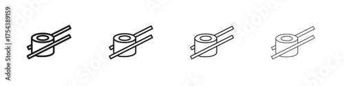 Sushi icon set in line style. symbol in outline style