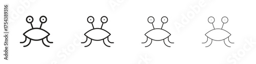 Spaghetti Monster Flying icon set in line style. symbol in outline style