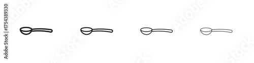 Spoon icon set in line style. symbol in outline style