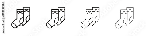 Socks icon set in line style. symbol in outline style