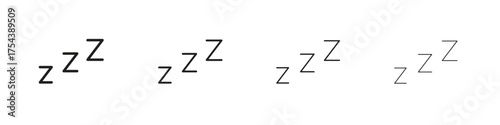 Snooze icon set in line style. symbol in outline style