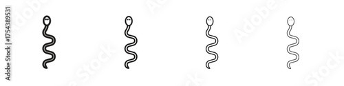 Snake icon set in line style. symbol in outline style