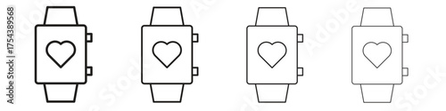 Smart watch icon set in line style. symbol in outline style