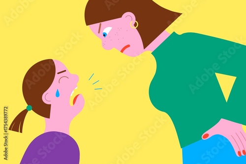 Angry Mom with whining daughter