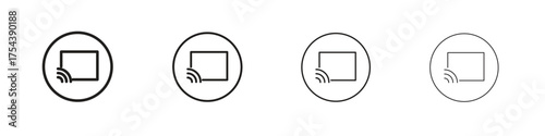 Screencast icon set in line style. symbol in outline style