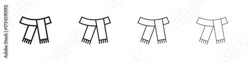 Scarf icon set in line style. symbol in outline style