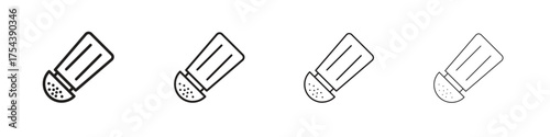 Salt shaker icon set in line style. symbol in outline style