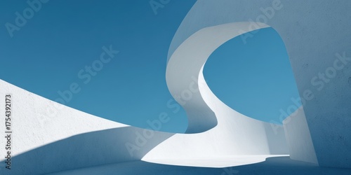 Intersecting white architectural curves creating an intricate abstract sculptural space.