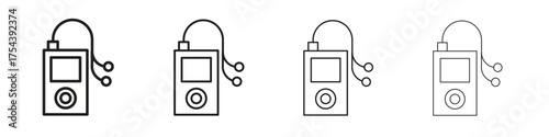Mp3 Player icon set in line style. symbol in outline style